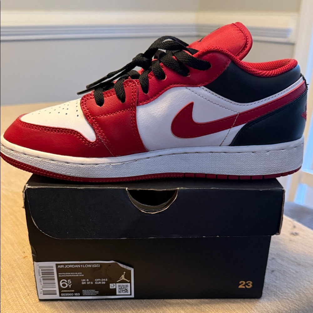 Nike Kids Air Jordan Low - Red, Black, and White